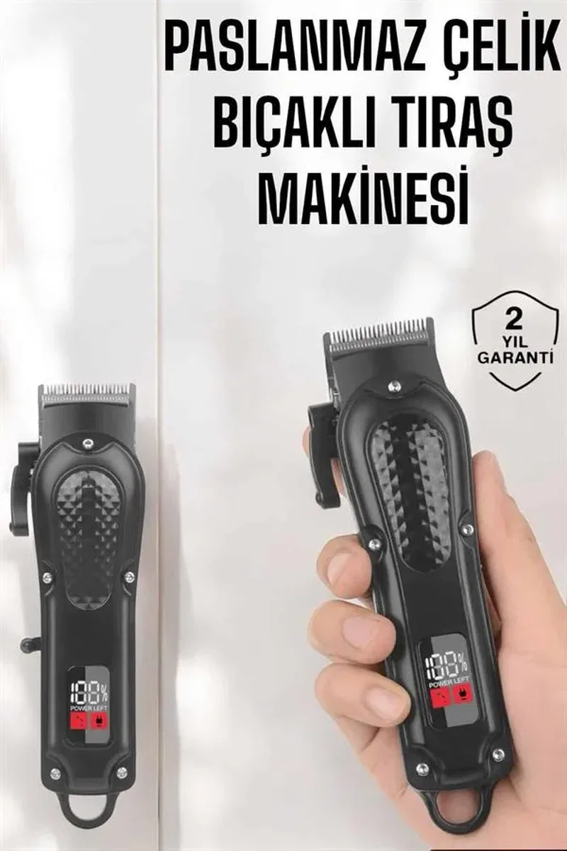 Sıfır Tıraş Makinesi Dijital Göstergeli Paslanmaz Çelik Bıçaklı Taşınabilir görsel 2