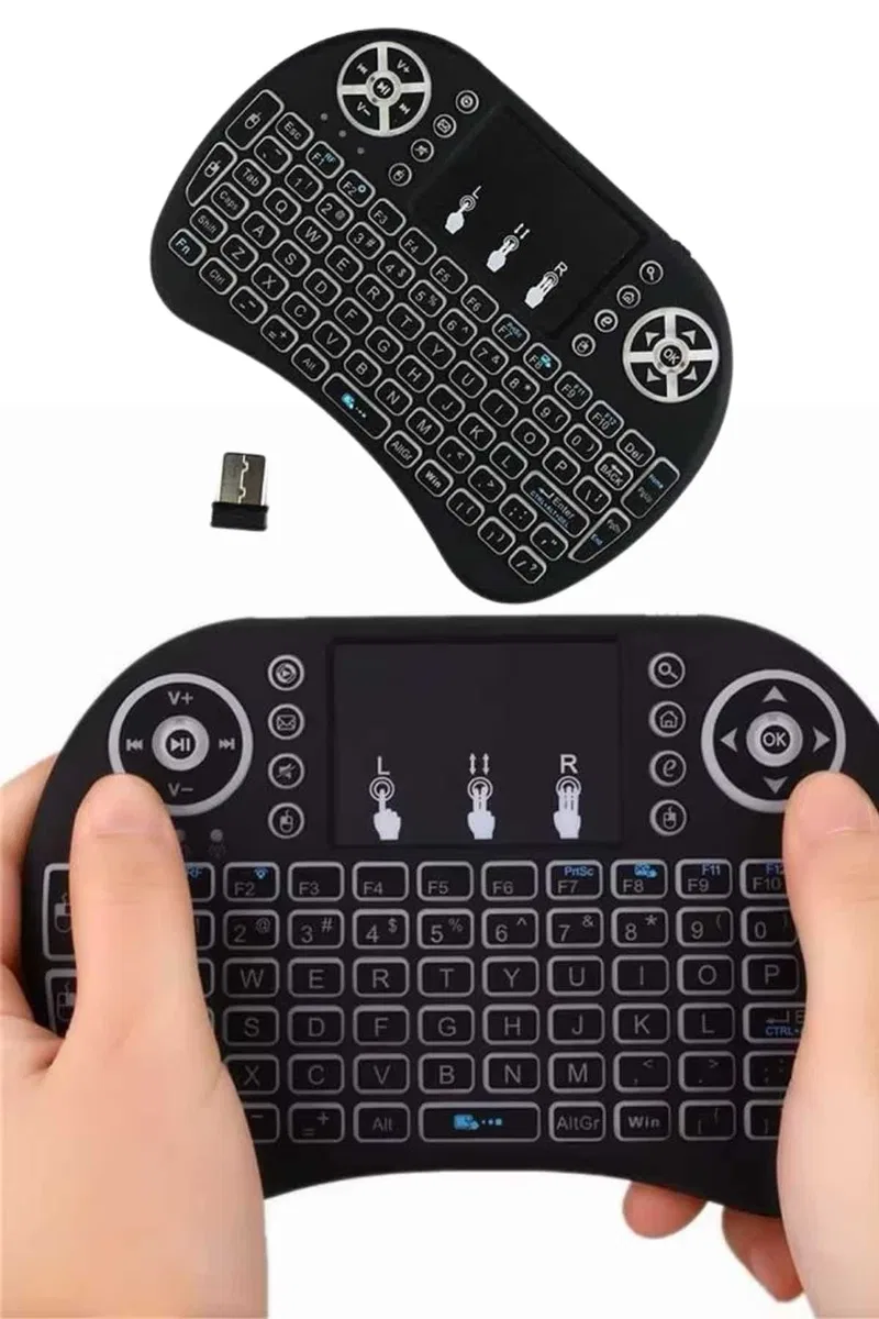 Mini Klavye Gaming Pc Playstation Ledli Mouse Rgb Mouse Bluetooth Usb görsel 2
