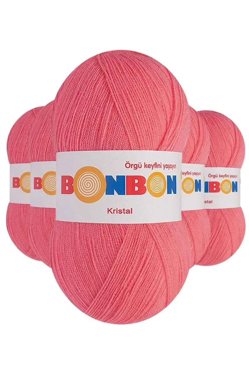 5 Adet Kristal El Örgü Lif İpi Pembe 98230 - bonbon mudanis