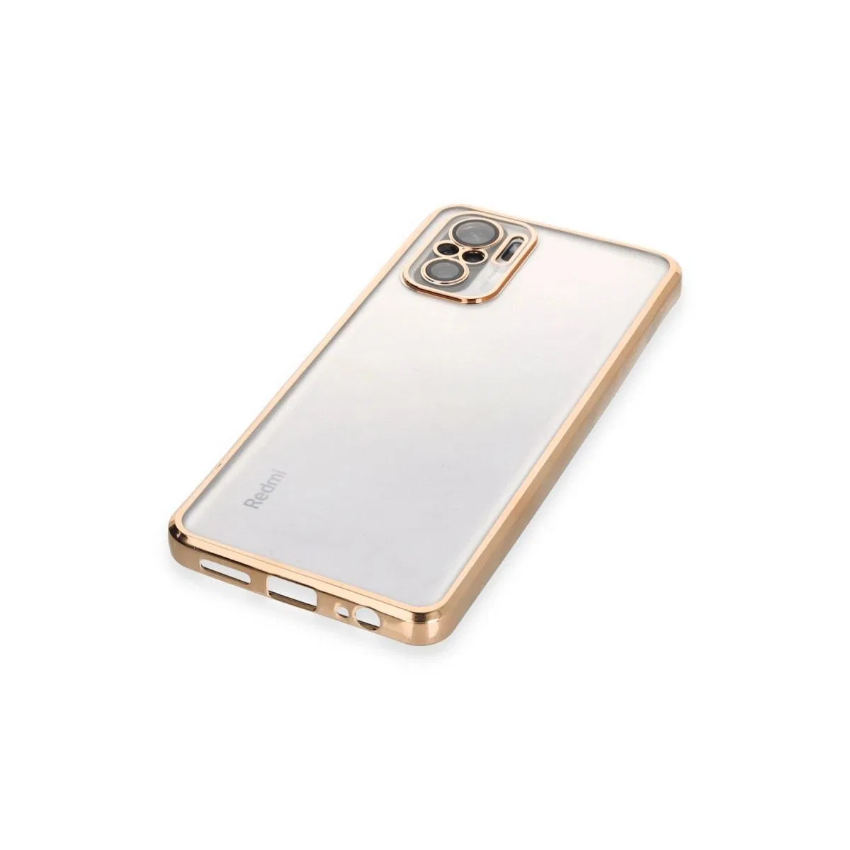 Xiaomi Redmi Note 10 Kılıf Razer Lensli Silikon - Gold görsel 4
