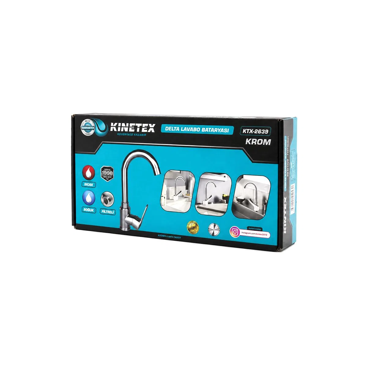 Krom Aç-Kapa Lavabo Bataryası KTX-2639 görsel 4