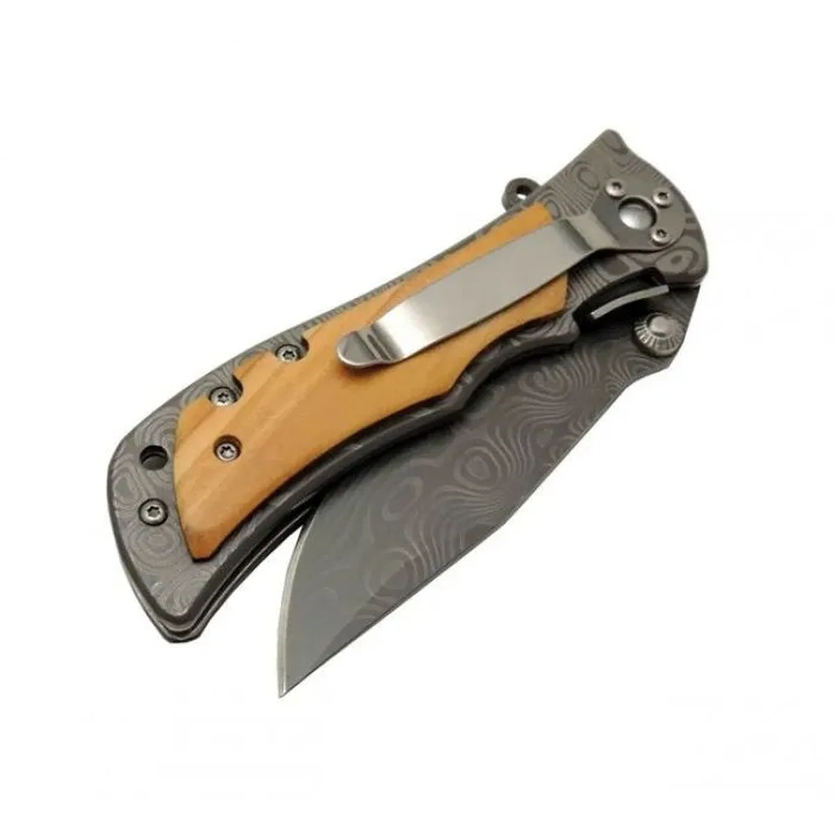 2-32 Damascus Çakı 20 Cm Manuel, Kemerlikli görsel 2
