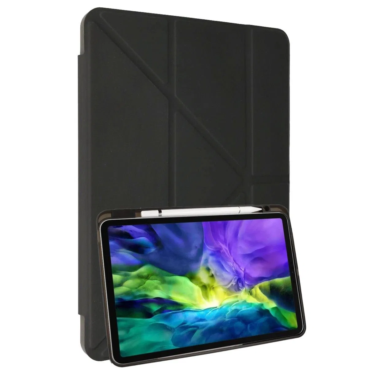 Samsung Galaxy P610 Tab S6 Lite 10. 4 Kılıf Kalemlikli Mars Tablet Kılıfı - Koyu Gri