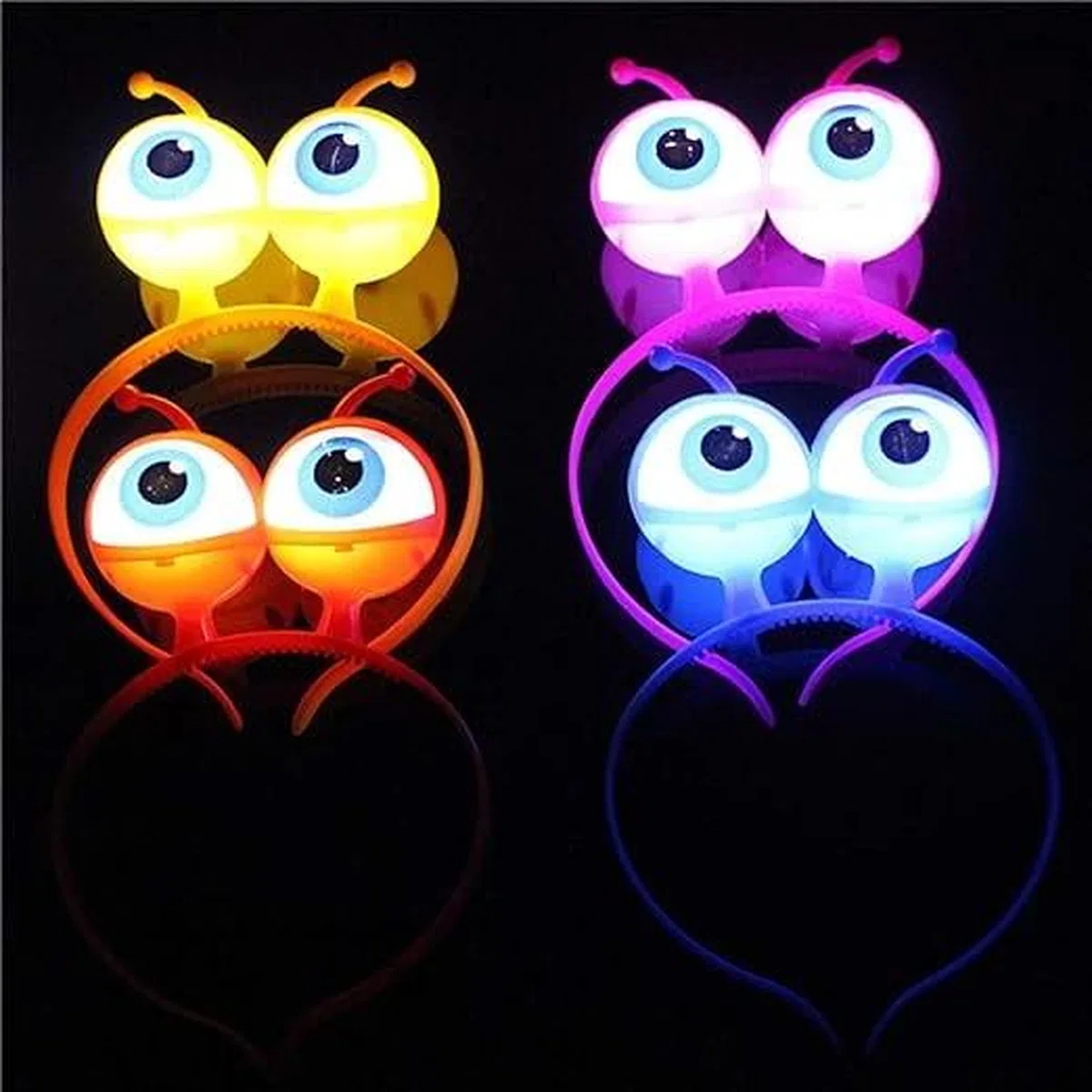 Rengarenk 3 Farklı Fonksiyonda Yanan Led Işıklı Uzaylı Göz Taç 1 Adet 18x12 Cm görsel 2