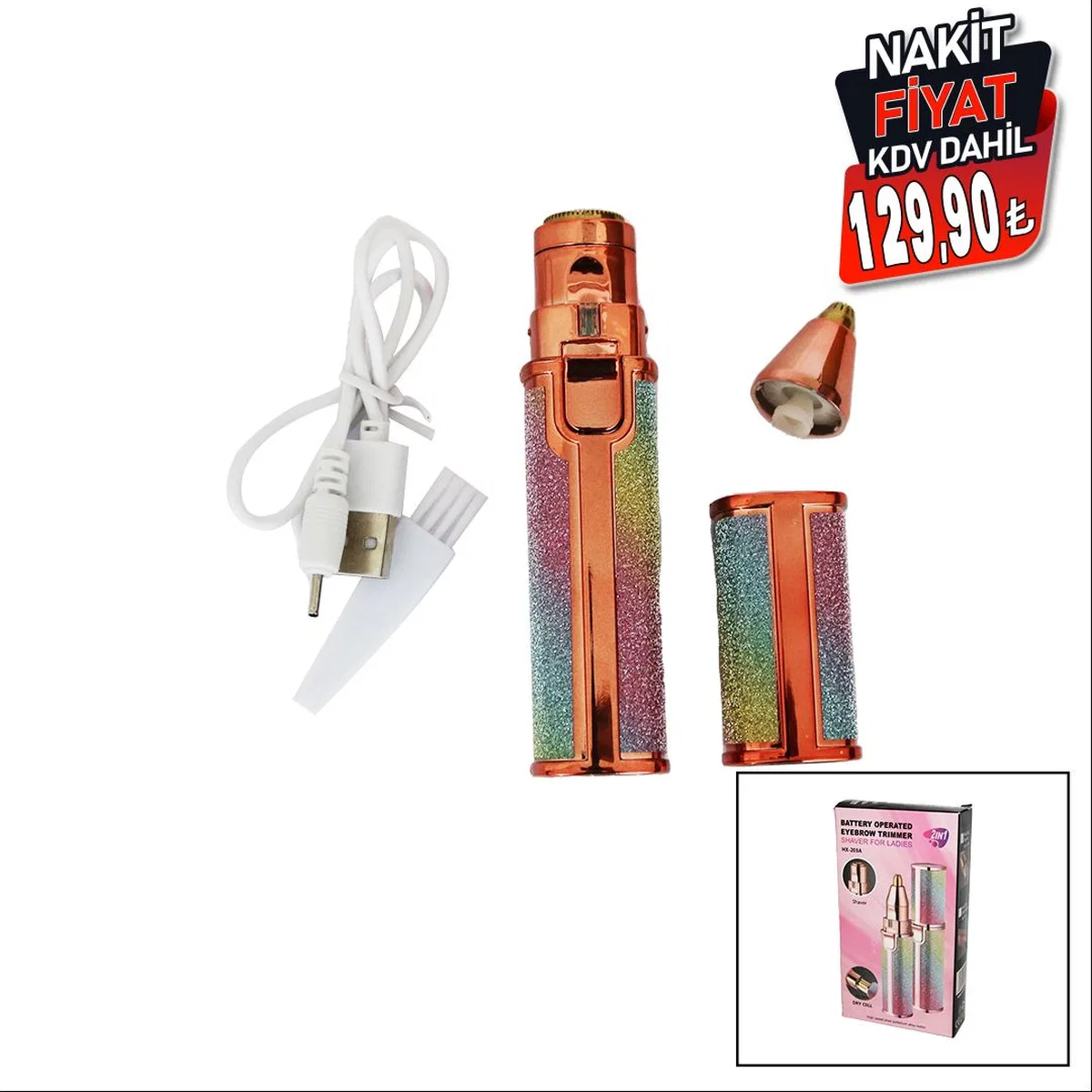 USB Şarjlı 2-in-1 Burun ve Yanak Tüy Alma Makinesi görsel 2