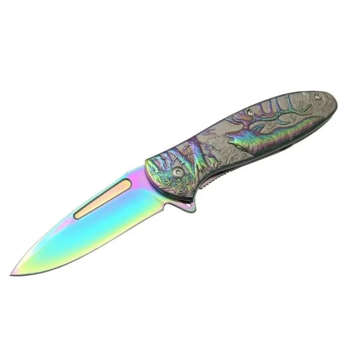 Geyikli Gökkuşağı Çakı 19, 5 Cm, Kemerlikli