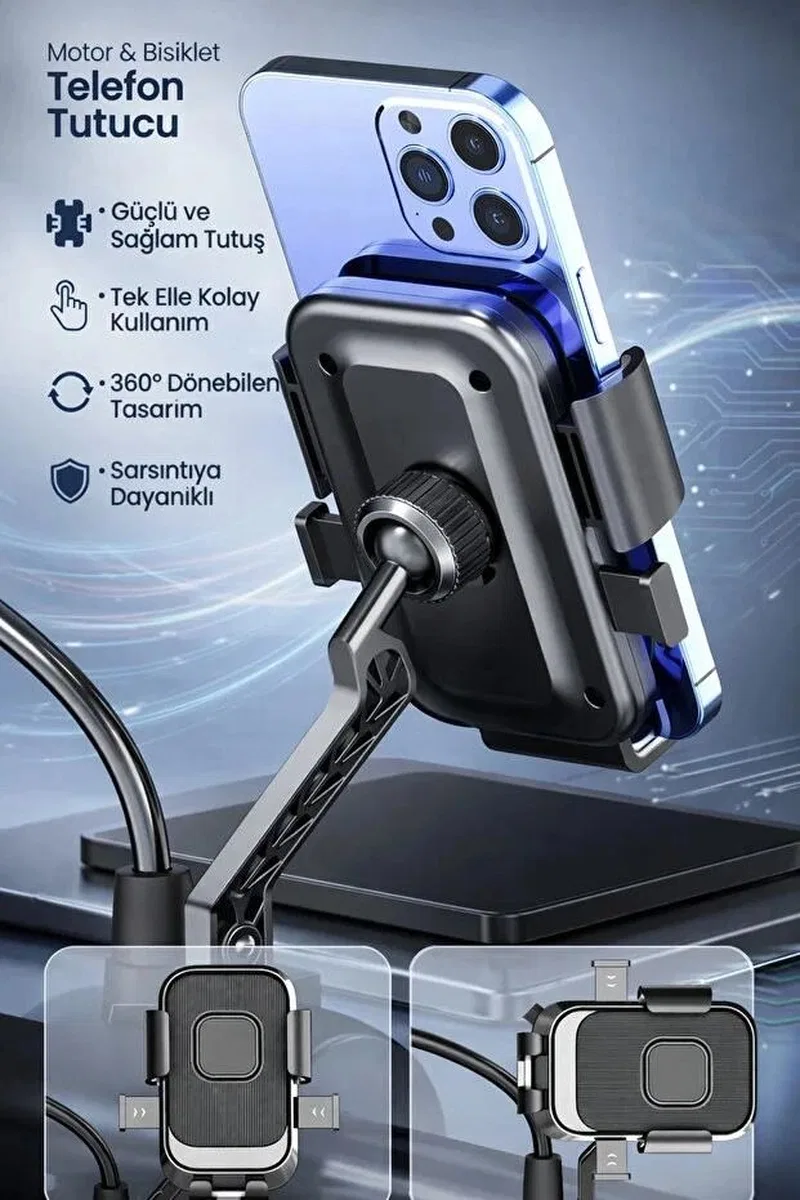 Xy-089 Motosiklet & Bisiklet Ayna Baglantılı Telefon Tutucu görsel 4