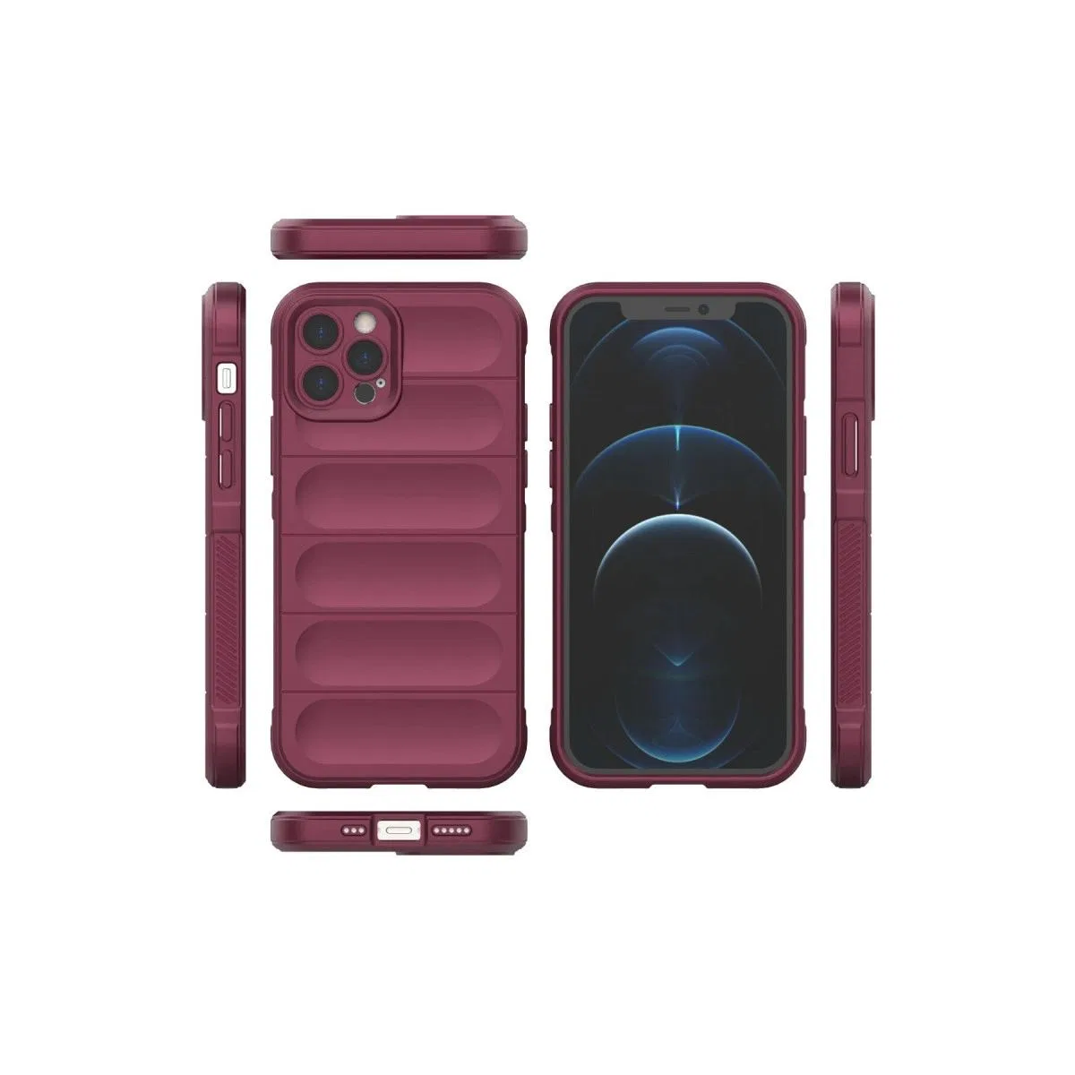 Apple İphone 12 Pro Kılıf Optimum Silikon - Bordo görsel 3
