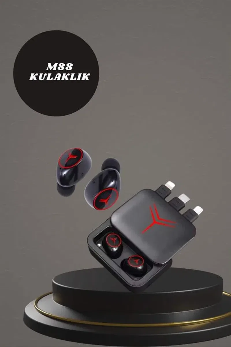Dijital Göstergeli Powerbank Kablosuz Kulaklık ve 7 Kordonlu Yeni Nesil Akıllı Saat Dokunmatik Kontrol görsel 4