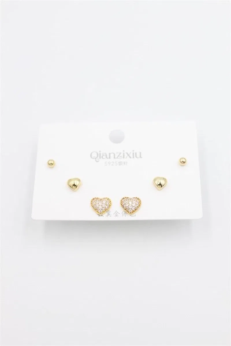 Çoklu Set Küpe - Altın