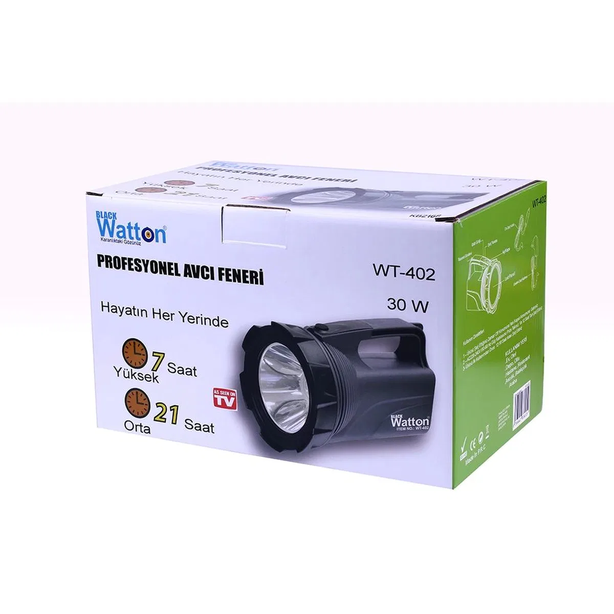 Profesyonel Avcı Feneri 30 W Gücünde Wt-402 görsel 4