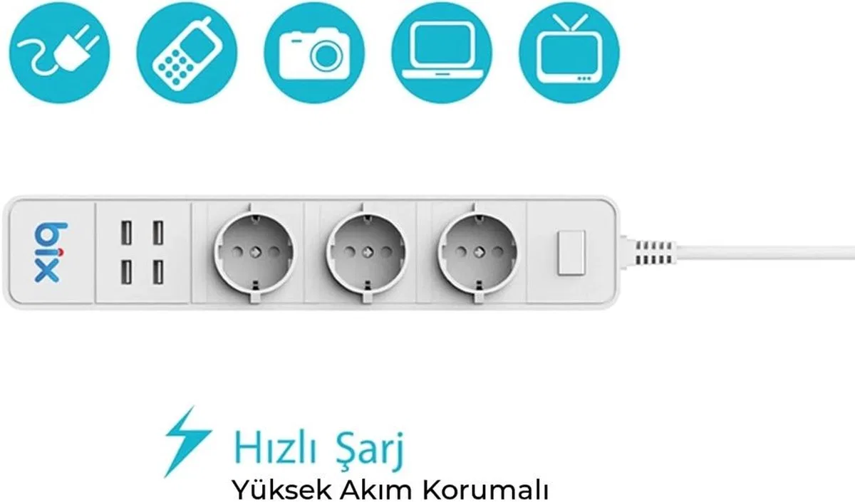 Vtn Bp-01 Wifi Yüksek Akım Korumalı Hızlı Şarj Özellikli Akıllı Priz görsel 3