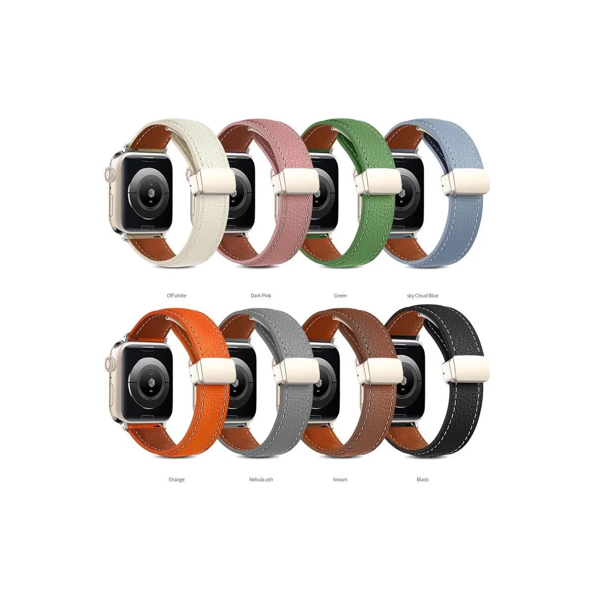 Apple Watch 38mm Kr414 Daks Deri Kordon (saat Değildir) - Koyu Yeşil görsel 2