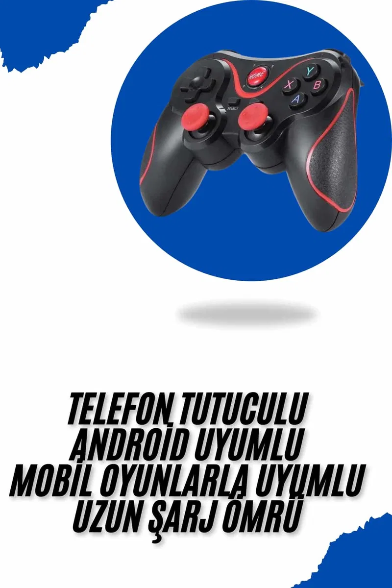 Joystik Gamepad Bluetooth Telefon Tutucu Oyun Kolu Telefon Android Uyumlu görsel 2