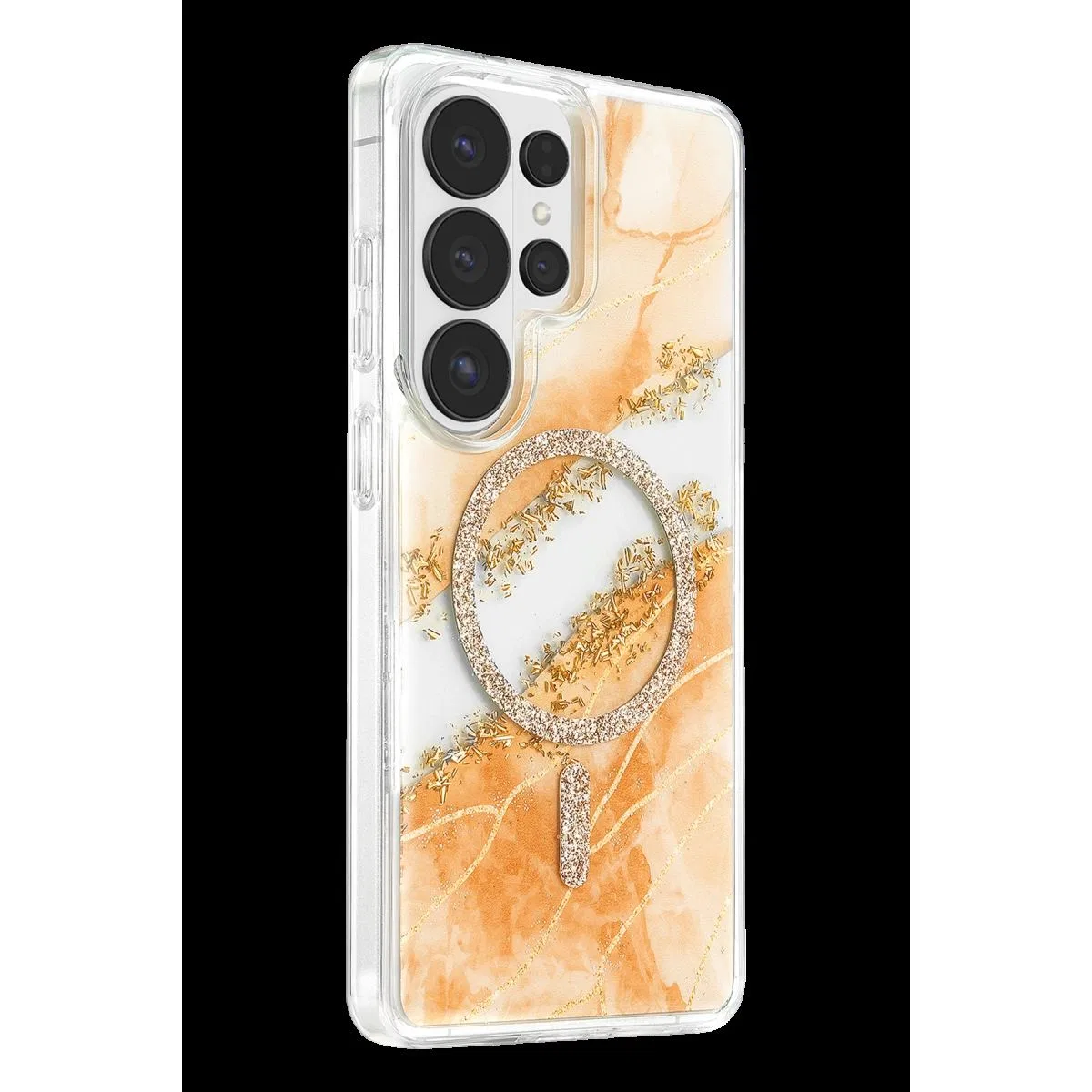 Onegif Samsung Galaxy S26 Ultra Lotus Simli Magsafe Kapak - Turuncu görsel 2