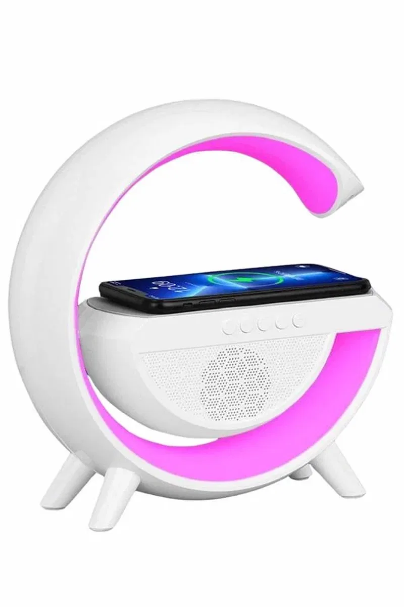 Bluetooth Hoparlör G Şekli Atmosfer Akıllı Rgb Lamba Wireless Kablosuz Şarj görsel 4