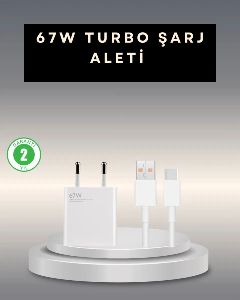 67 Watt Type C Şarj Adaptörü Poco X3 X4 X5 Pro Uyumlu