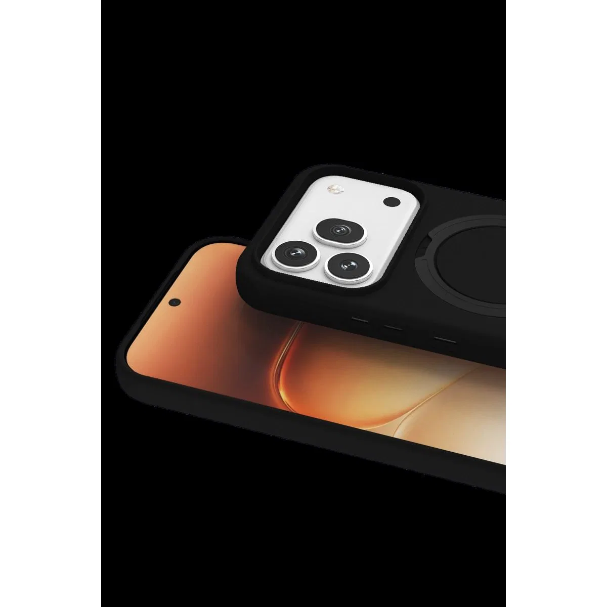 Huawei Honor 600 Regal Magsafe Standlı Kapak - Siyah görsel 2