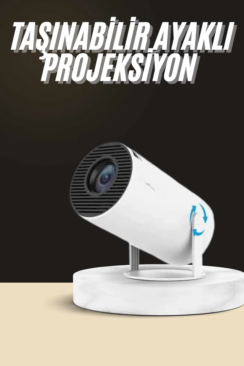 Ayaklı Projeksiyon Taşınabilir Mini Projektör Sinema Projektörü Android