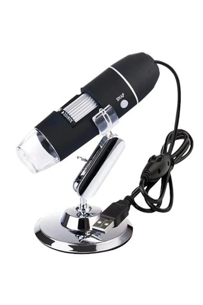 Nikula-1600x Usb Dijital Mikroskop Kamera Endoskop 8led Büyüteç Metal Standı görsel 3