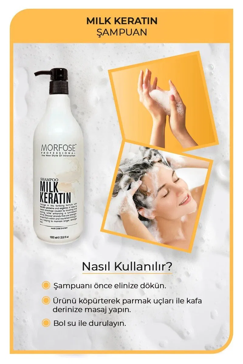 Milk Keratin Şampuan 1000 ML - Besleyici Koruyucu Etki görsel 2