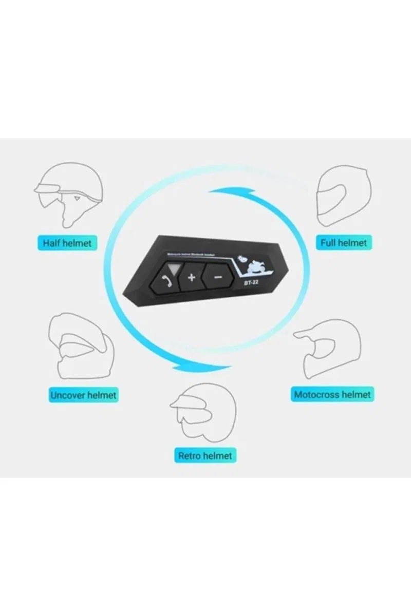 Bt22 Kask Kulaklık Bluetooth Motosiklet Kulaklık 5. 0 Bluetooth Interkom Motorsiklet Kulaklık görsel 3
