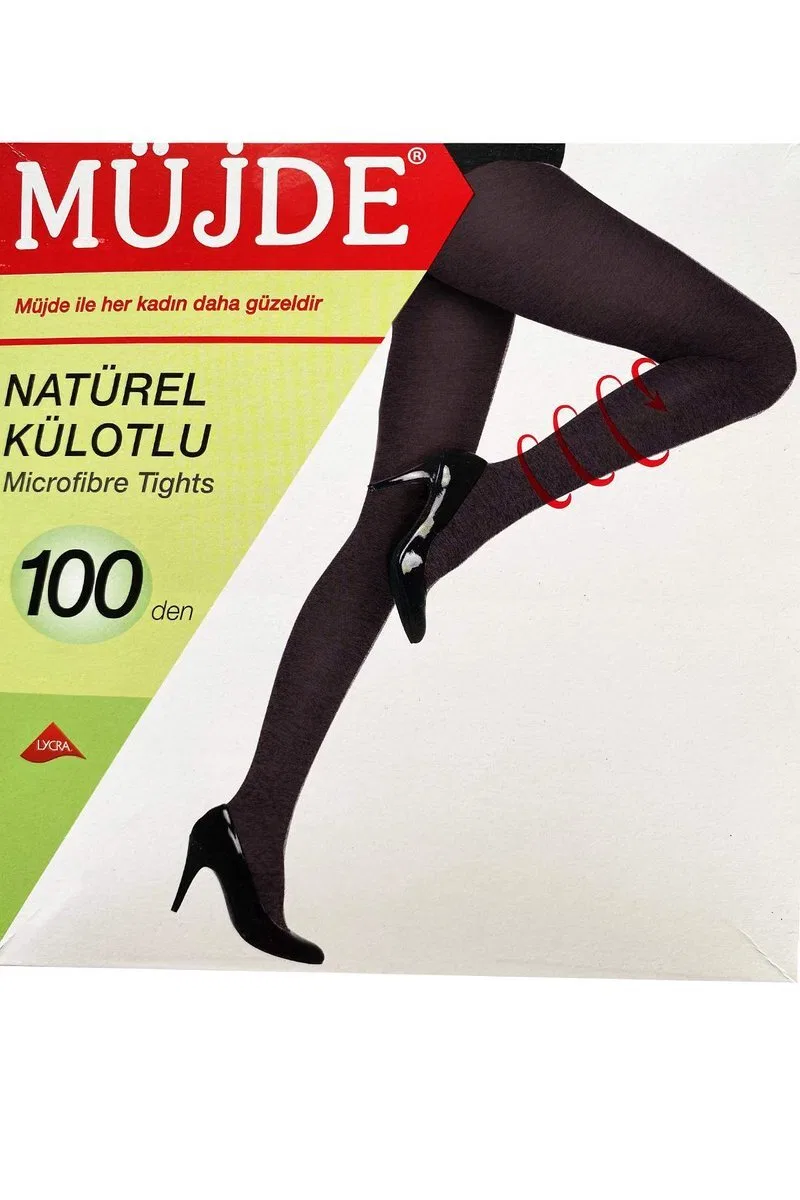 6 Adet Siyah 100 Denye Kalın Kışlık Külotlu Çorap Opak Naturel Esnek 6'lı Paket görsel 2