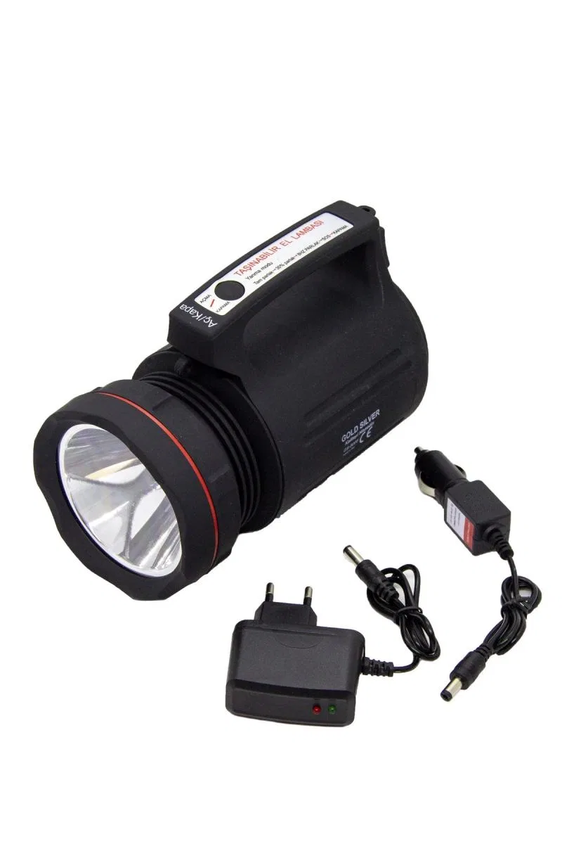 Gs-8006 Parlak Ledli Taşınabilir Şarj Edilebilir El Feneri 15w görsel 3