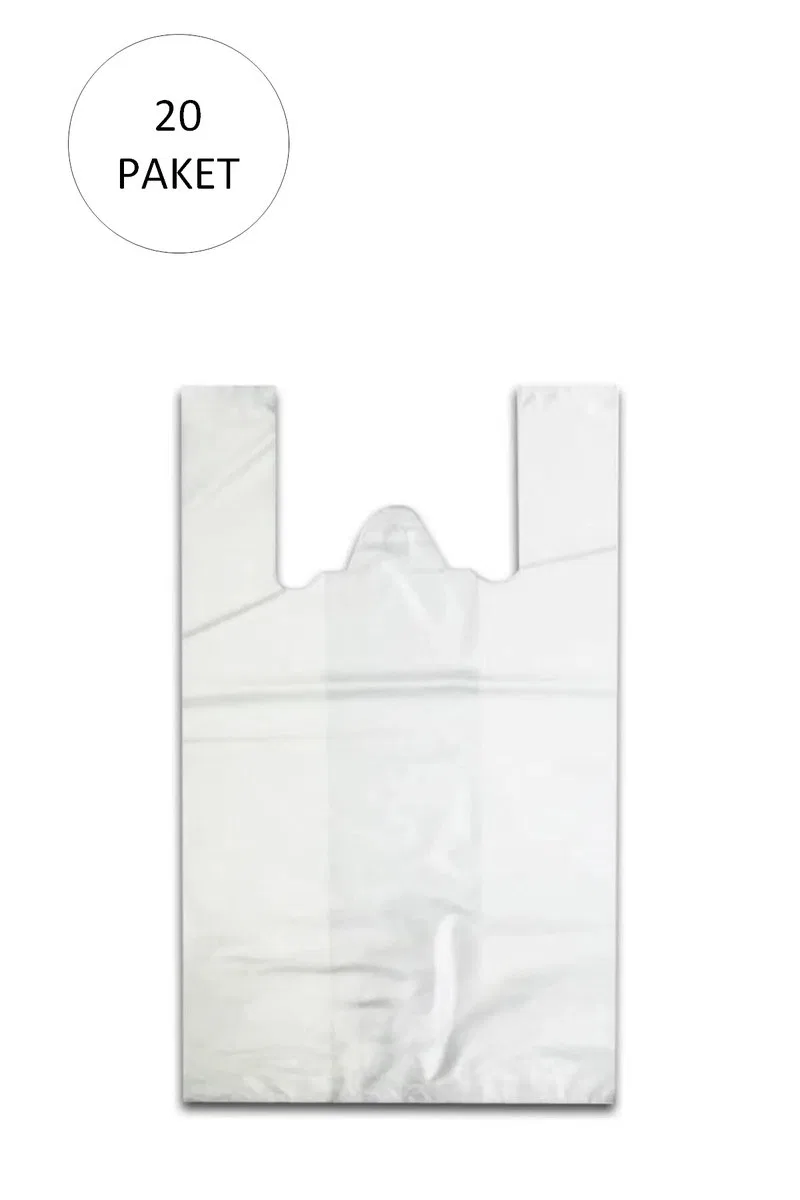 Beyaz Hışır Atlet Poşet Mini Boy 22x31 cm 20 Paket Takriben 10. 000 Adet