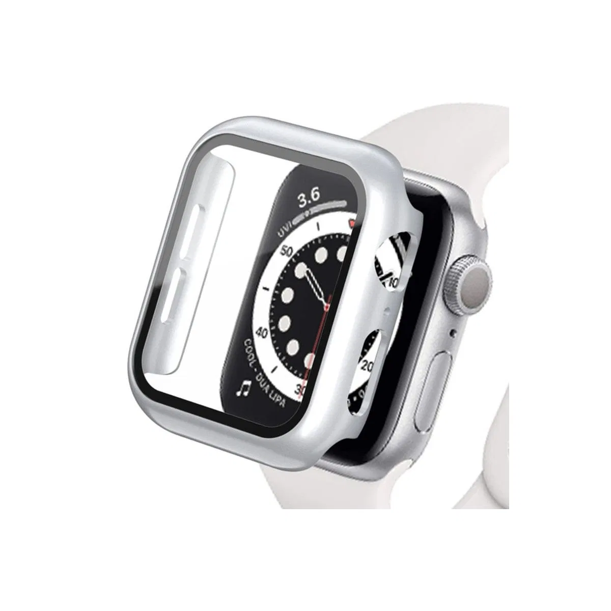 Apple Watch Ultra 49mm Camlı Kasa Ekran Koruyucu - Gümüş