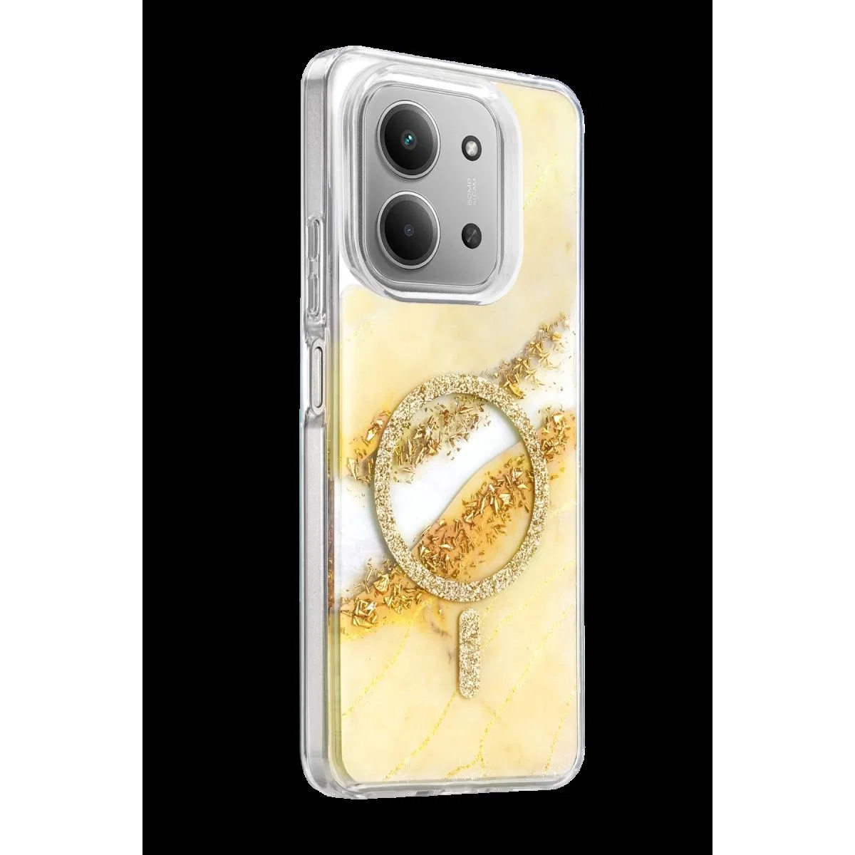 Onegif Xiaomi Redmi 15c 4g Lotus Simli Magsafe Kapak - Gümüş görsel 2