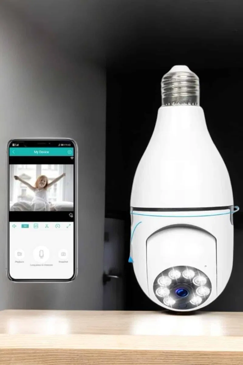 Güvenlik Kamerası Wifi Kamera Duylu Ev Kamerası Wifi Bağlantılı Dönebilen görsel 5