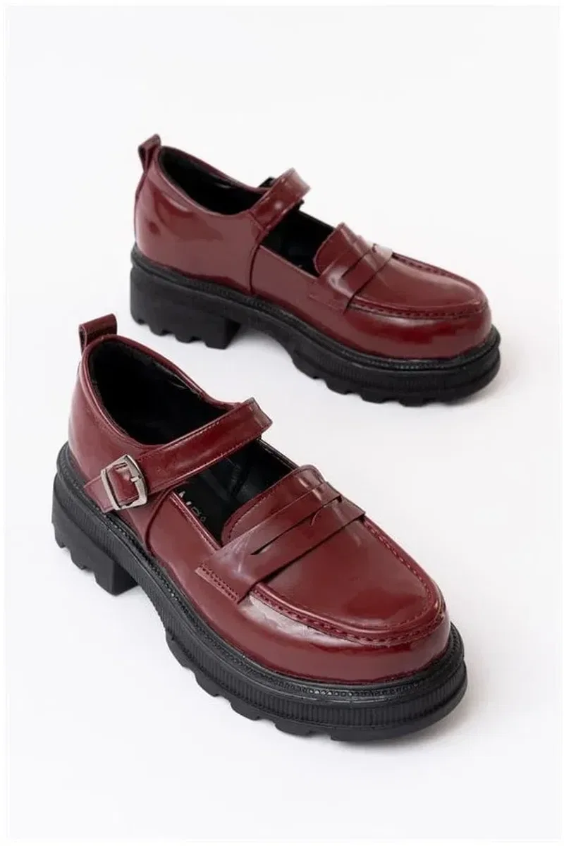 Kadın Rugan Loafer Ayakkabı Ayakkabı Tabanlı Yüksek Casual Rahatlatıcı