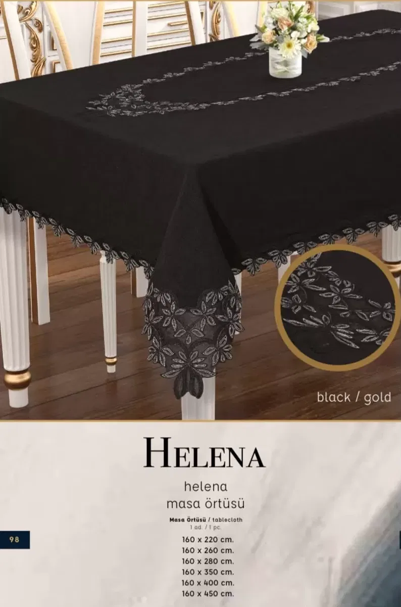 Helena Model Keten Dantelli 155x220 cm Krem Şık Yemek Masası Örtüsü Tasarım görsel 7
