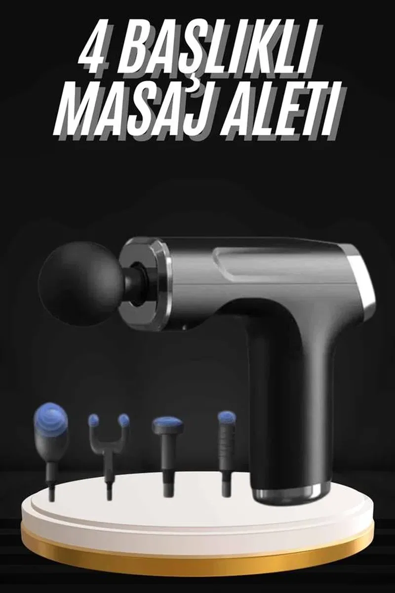 Şarjlı Masaj Tabancası 4 Başlıklı Mini Masaj Tabancası ve Masaj Aleti görsel 2