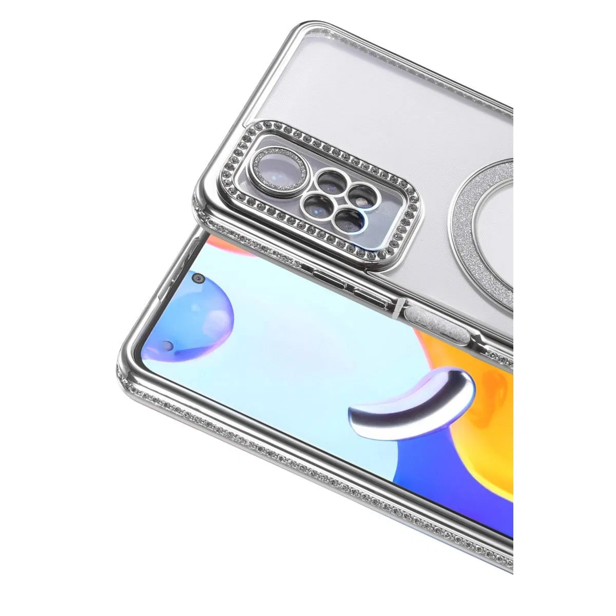 Xiaomi Redmi Note 12 Pro 4g Joke Simli Magneticsafe Kılıf - Gümüş görsel 2