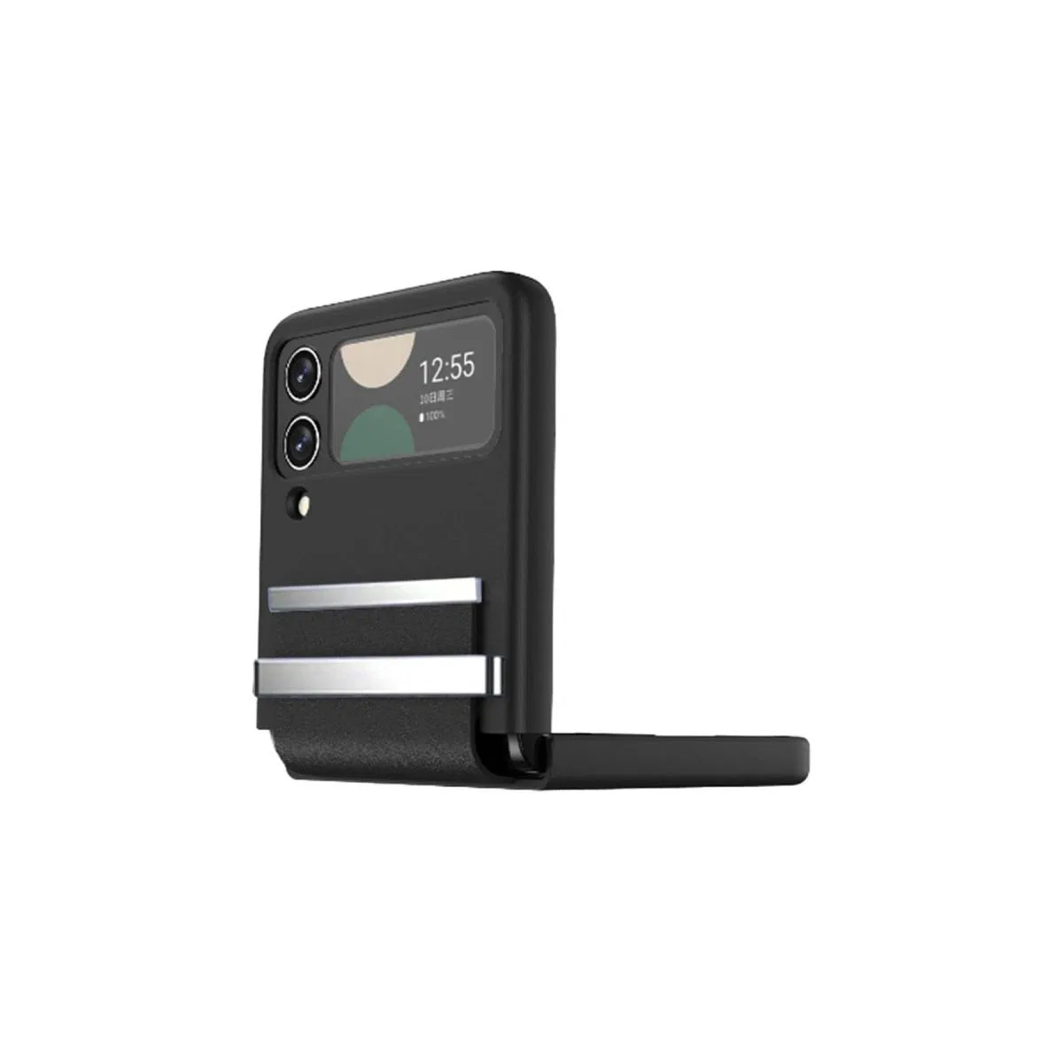 Samsung Galaxy Z Flip 3 Kılıf Belt Flip Kapak - Siyah görsel 4