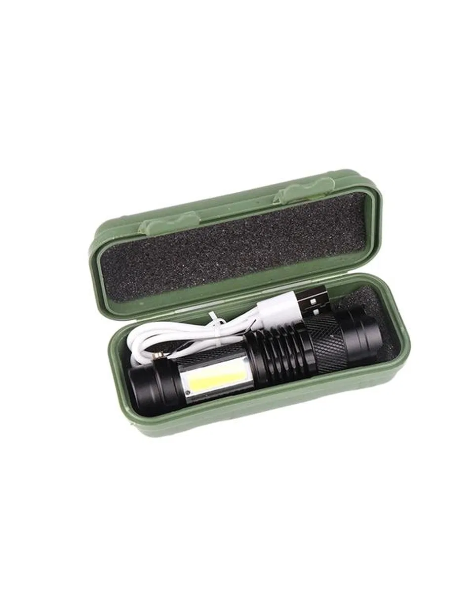 Şarjlı Led El Feneri - 14500 Pil Dahil, 4 Işık Modu, Mini Boy görsel 5