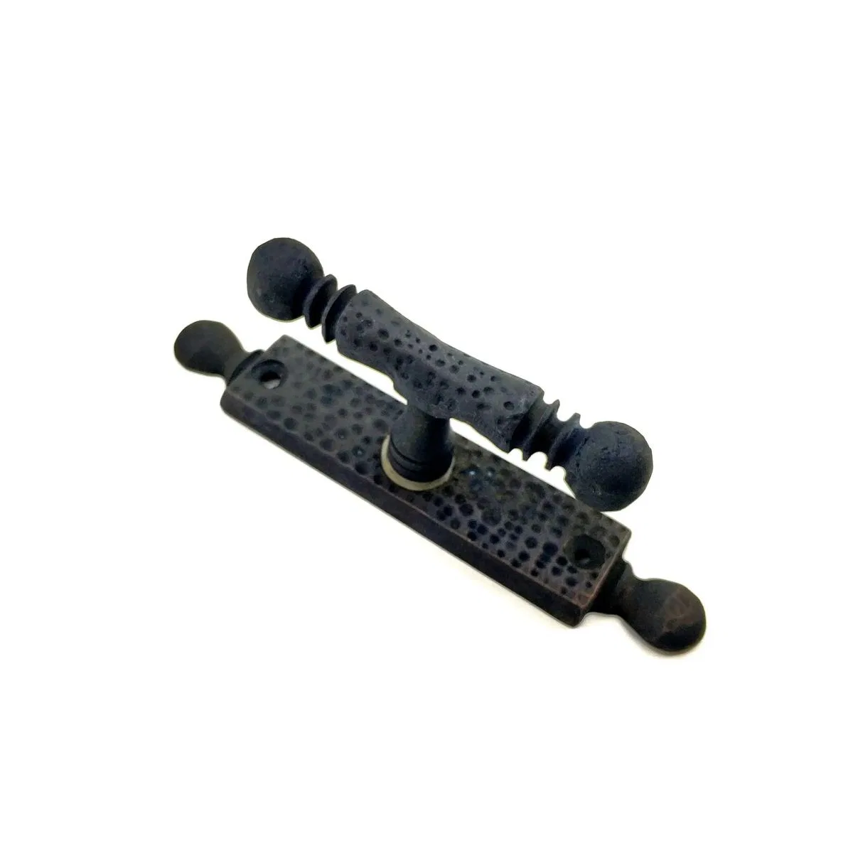 Antika Tarz Dekoratif Pirinç Misket Pencere Kolu - 165x32 Mm, Oksit