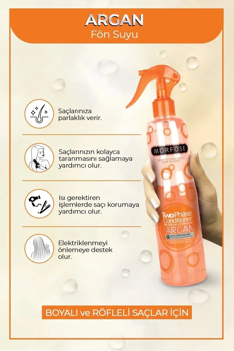 Argan Çift Fazlı Kondisyoner Fön Suyu 400 ML - mrfs görsel 3