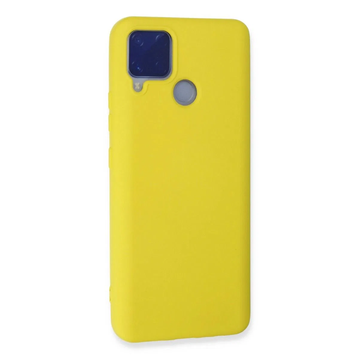 Realme C15 Kılıf Nano İçi Kadife Silikon - Sarı görsel 3
