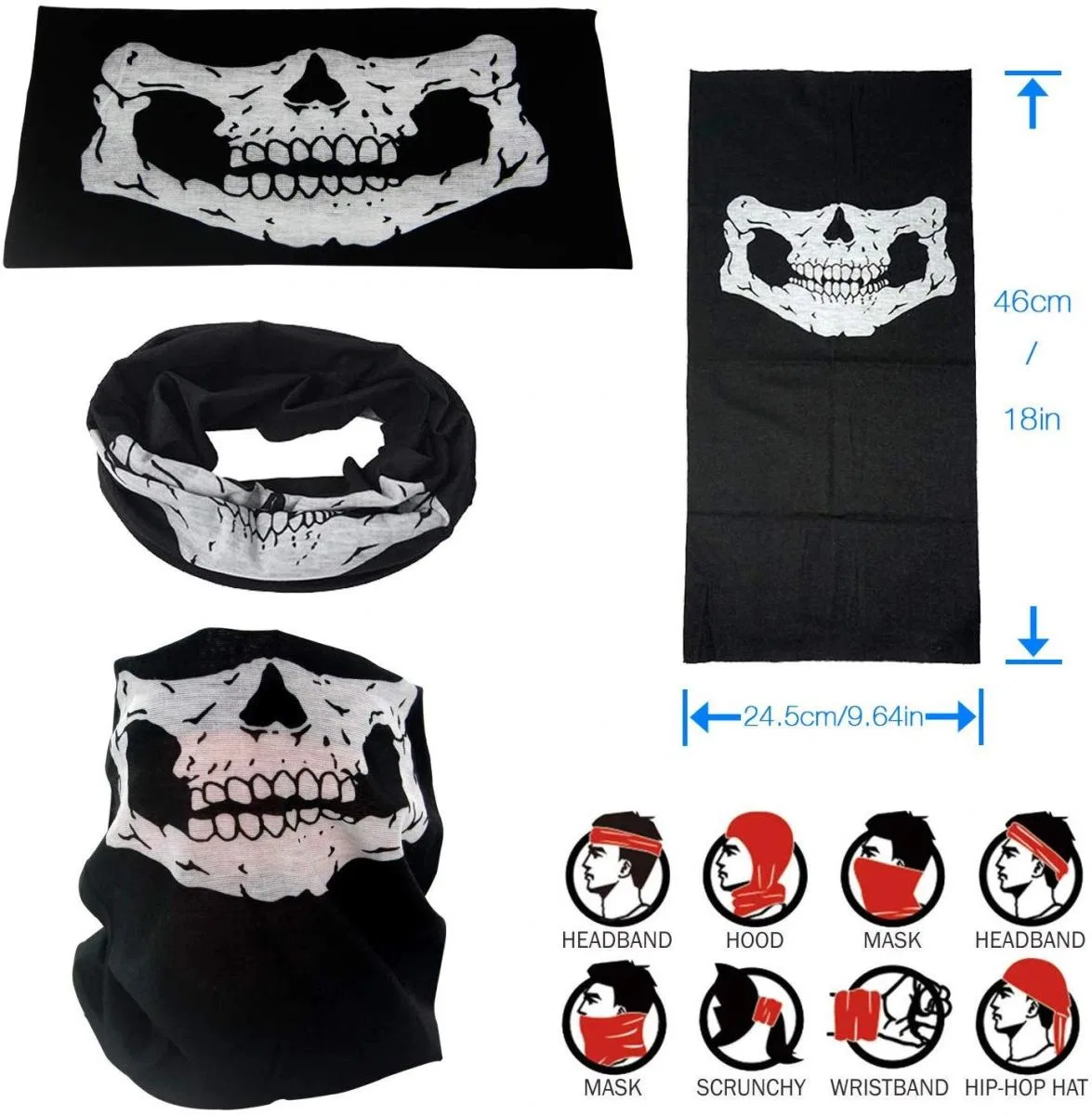 Motorcu Boyunluk Baf Buff Bandana 25x48 Cm Model 7 görsel 3