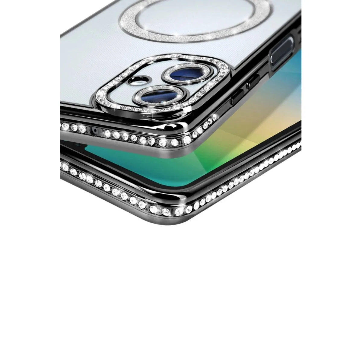 Samsung Galaxy A06 Joke Simli Magneticsafe Kılıf - Siyah görsel 3