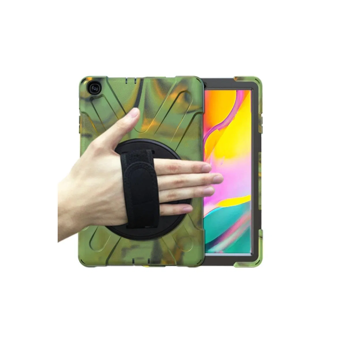 Samsung Galaxy T510 Tab A 10. 1 Kılıf Amazing Tablet Kapak - Kamuflaj görsel 3
