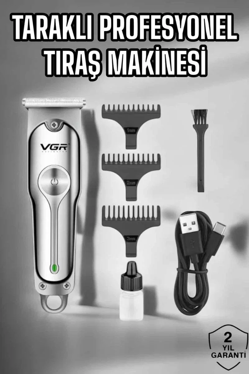 Tıraş Makinesi Paslanmaz Çelik Taraklı Güçlü Motor