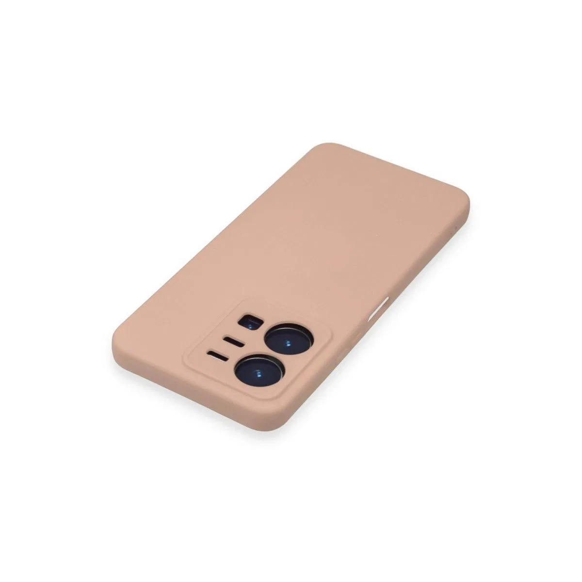 Vivo Y35 Kılıf Nano İçi Kadife Silikon - Pudra görsel 4