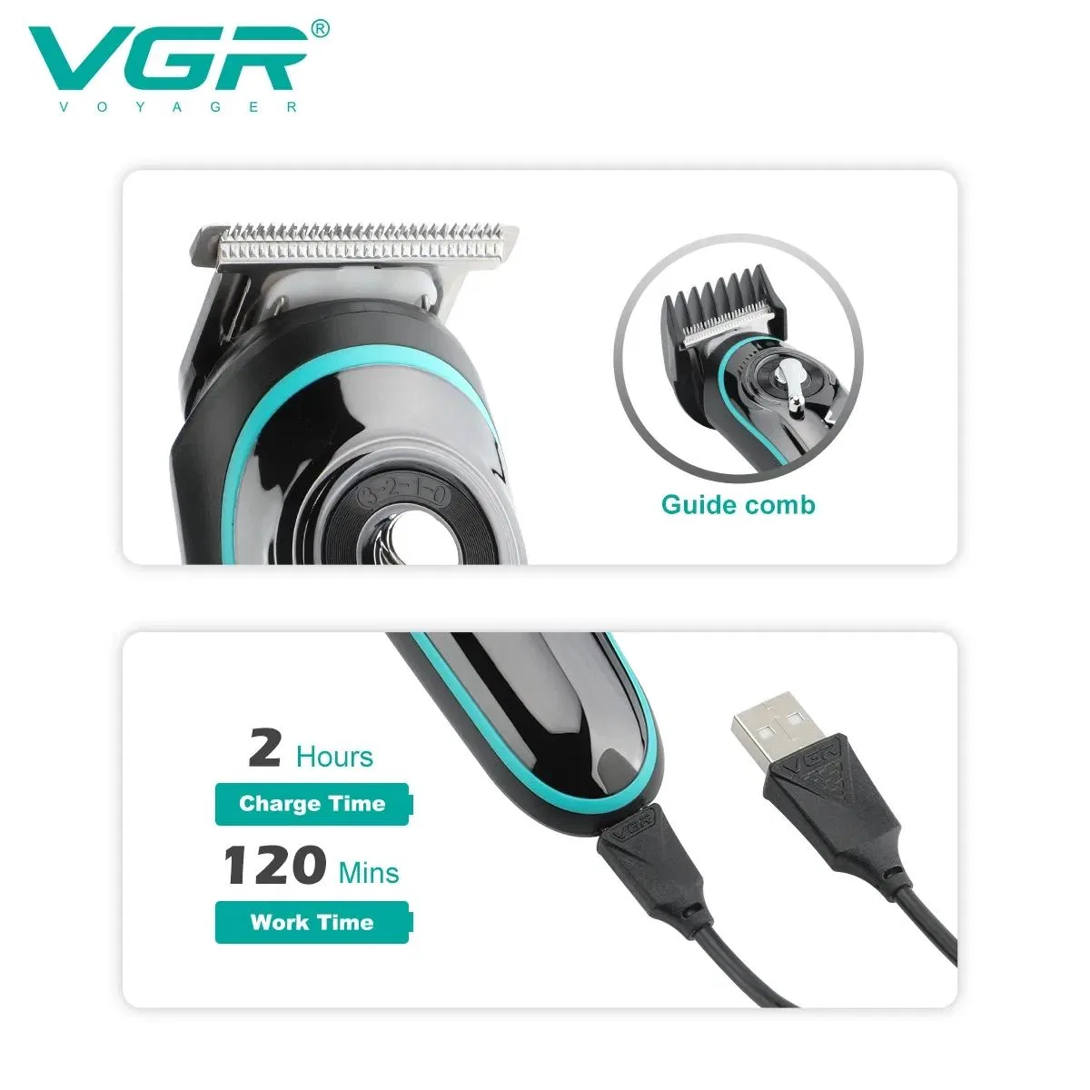 Vgr V-075 T Bıçak Sıfır Kesim Lcd Ekran Şarjlı Tıraş Makinesi görsel 3