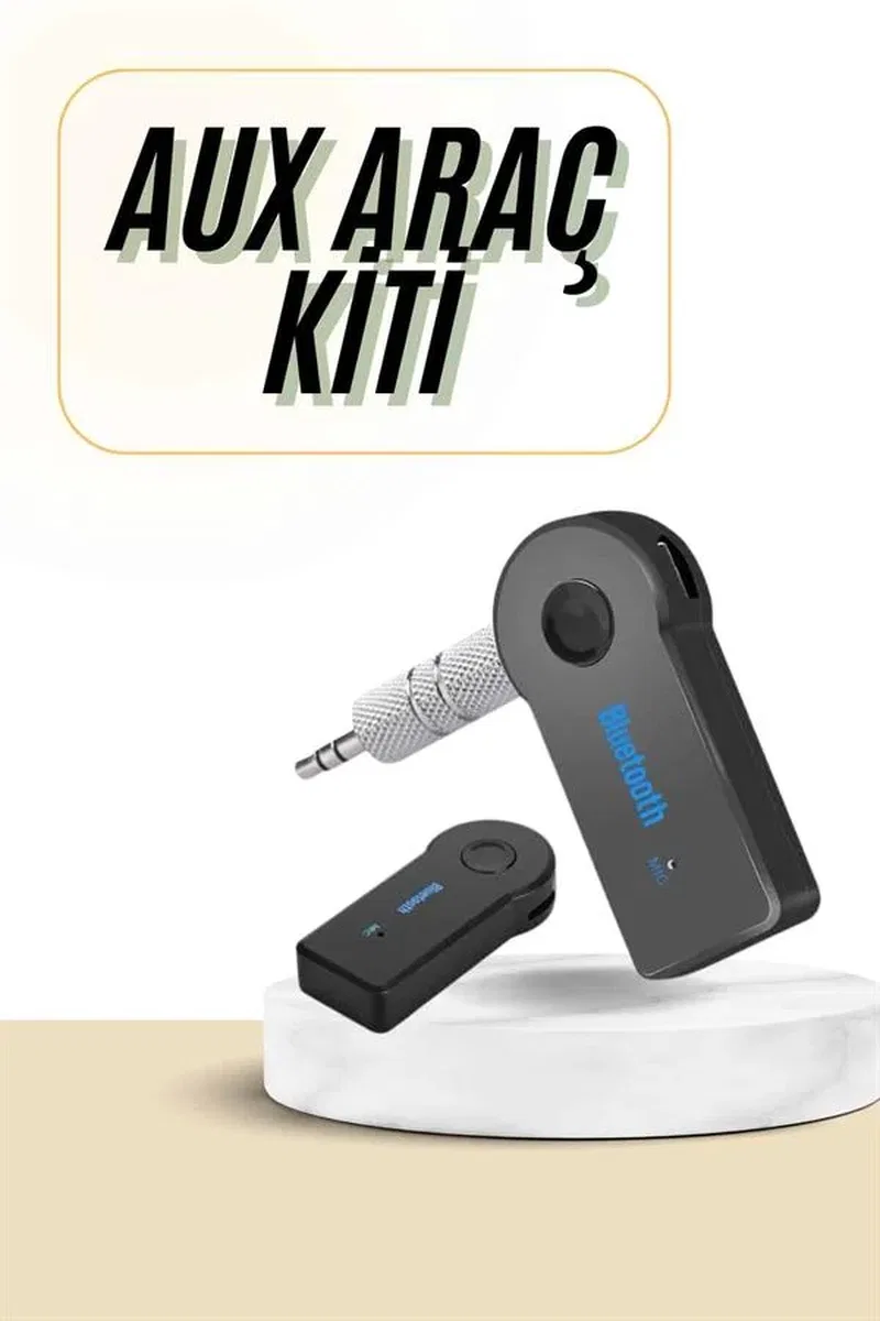 Bluetooth Araç Kiti Aux Çıkışlı Telefon Müzik Alıcı Tüm Cihazlara Uyumlu görsel 2