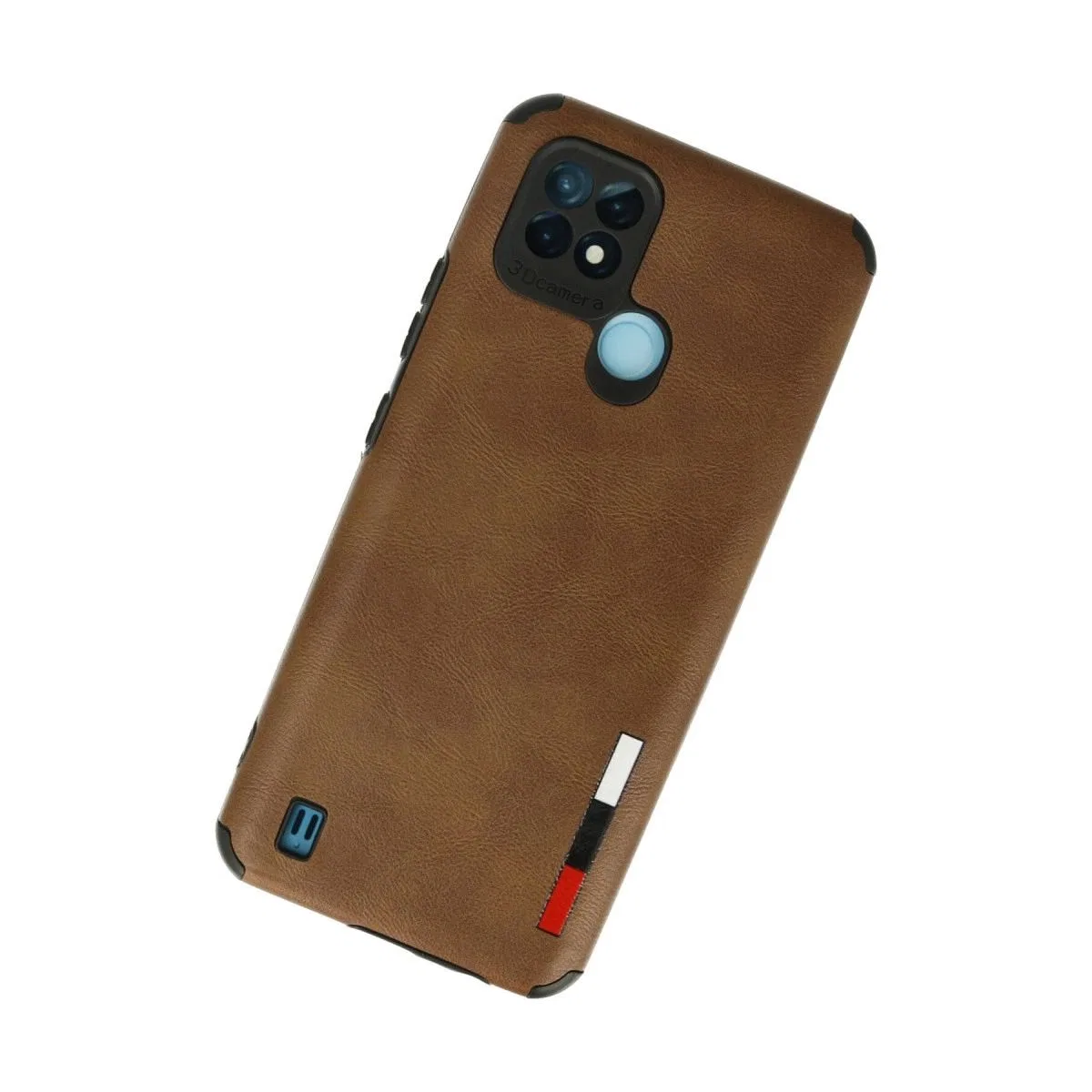 Realme C21 Kılıf Loop Deri Silikon - Kahverengi görsel 2