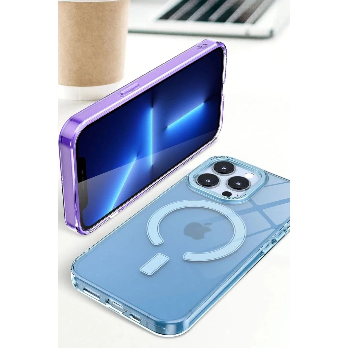 Apple İphone 14 Pro Max Kılıf Troy Magsafe Kapak - Mor görsel 3